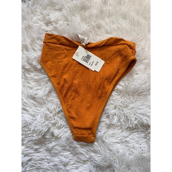 L Space Frenchi High Waist Bitsy Cut Bikini Bottom Mandarin Womens Sze Large NWT - Picture 3 of 4